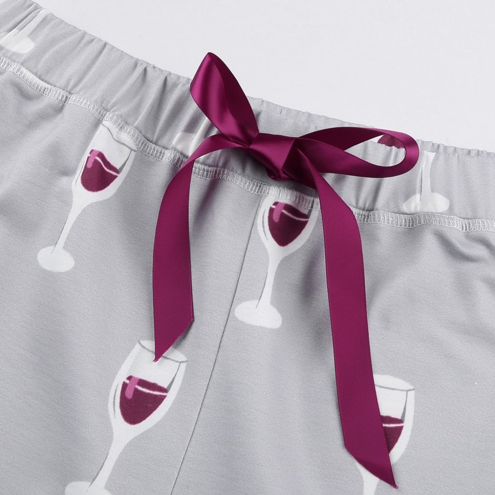 Trendy WINE Glass Pajamas Lounge Set - Picture 11 of 15